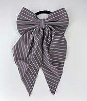 Гумка для волосся Finding Резинка бант у смужку Сірий 12 х 25 см