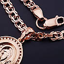 Жіноча позолочена срібний цепочка Бісмарк з підвіскою Богородиця освячена 50 см, фото 10