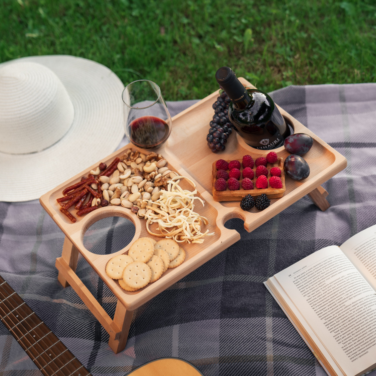 Винний столик прямокутний 45х30х17см, фото 1