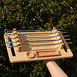 Дерев'яний піднос для подачі шашлика 50х30см з ніжками, фото 2