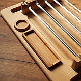 Дерев'яний піднос для подачі шашлика 50х30см з ніжками, фото 4