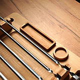 Дерев'яний піднос для подачі шашлика 50х30см з ніжками, фото 6