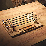 Дерев'яний піднос для подачі шашлика 50х30см з ніжками, фото 8