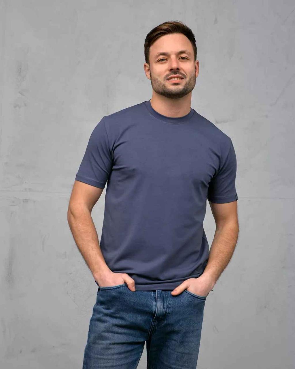 Футболка чоловіча однотонна Hector бавовняна графітова (темно-сірий)