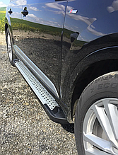 Бічні пороги площадки на Audi Q7 2015+ Підніжки Ауді Ку7 Allmond Grey