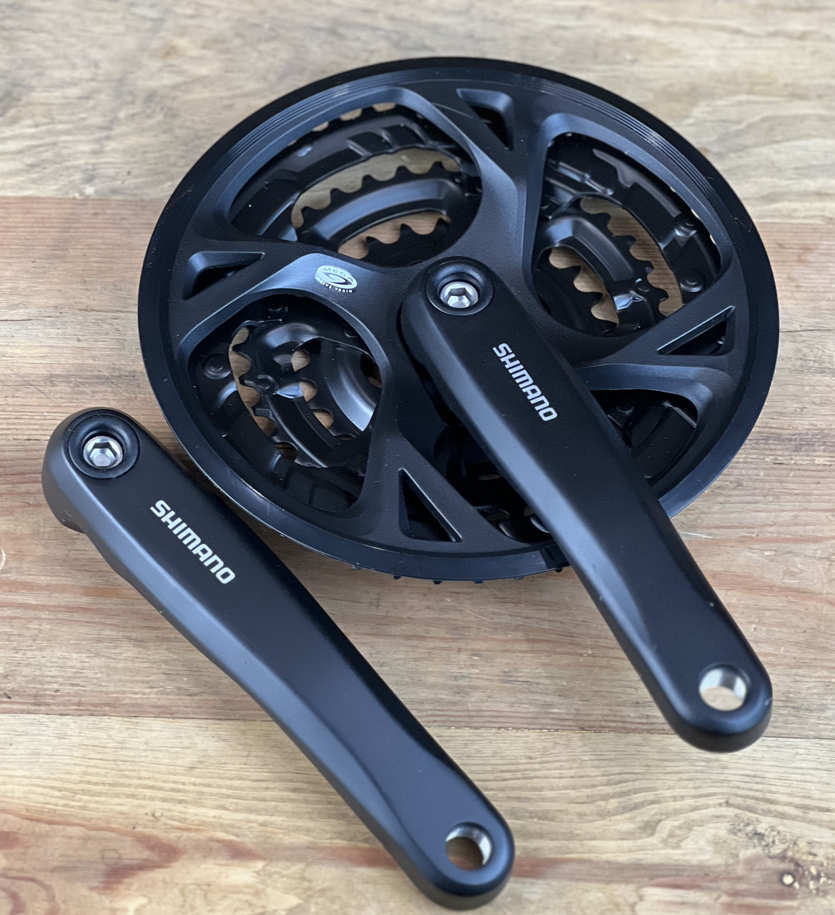 Шатуни на велосипед SQ Shimano 371 - 26/36/48T 9-шв.170мм під квадрат чорний, фото 1