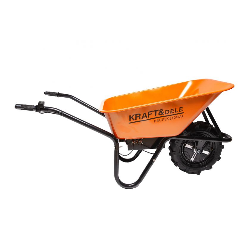 Електрична тачка на акумуляторі Kraft&Dele KD3125 24В 80 л 150 кг — мототачка для будівництва, фото 1