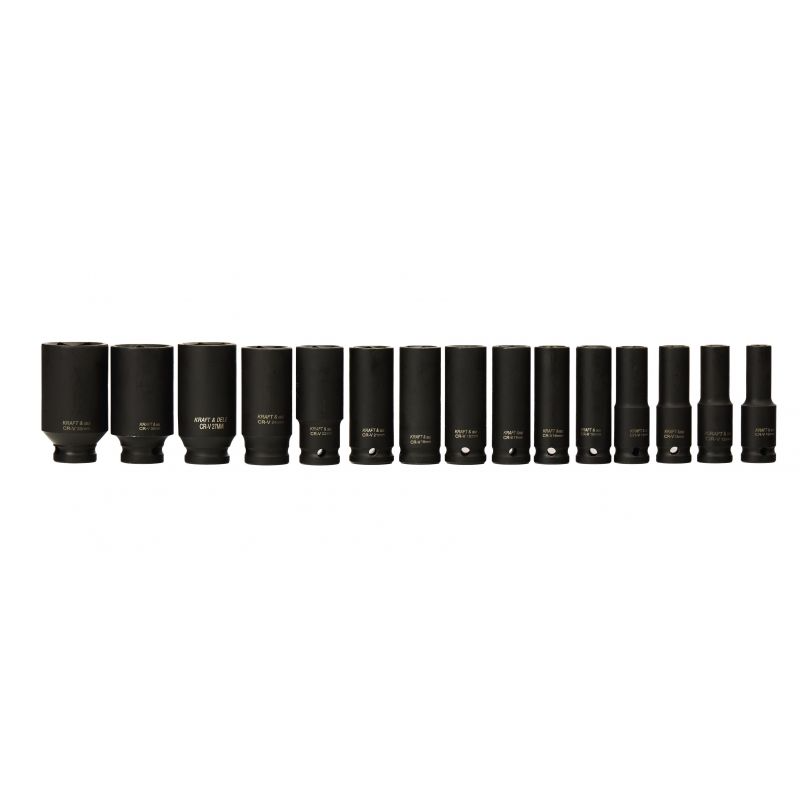Набір глибоких ударних головок 1/2" 15 шт (10–32 мм) Kraft&Dele KD11769