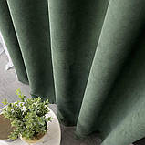 Комплект штор на люверсах з тюлем Штори на люверсах 200х270 + тюль 500х270 Штори з підхватами Колір зелений, фото 2