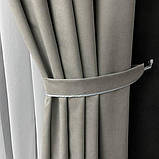 Комплект штор на люверсах з тюлем Штори на люверсах 200х270 + тюль 500х270 Штори з підхватами Колір бежево сірий, фото 2