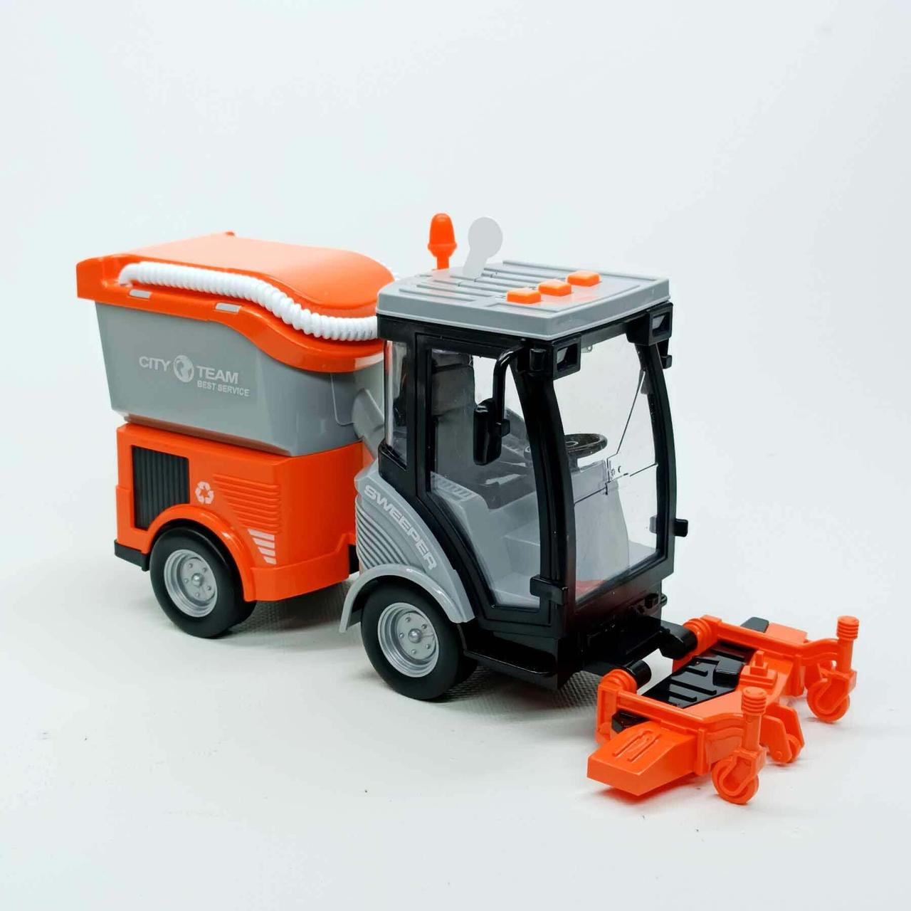 Іграшкова спецтехніка WY682A Sweeper 25 см — прибиральна машина з кнопками, світло та звук, 1:16
