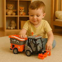 Іграшкова спецтехніка WY682A Sweeper 25 см — прибиральна машина з кнопками, світло та звук, 1:16, фото 10