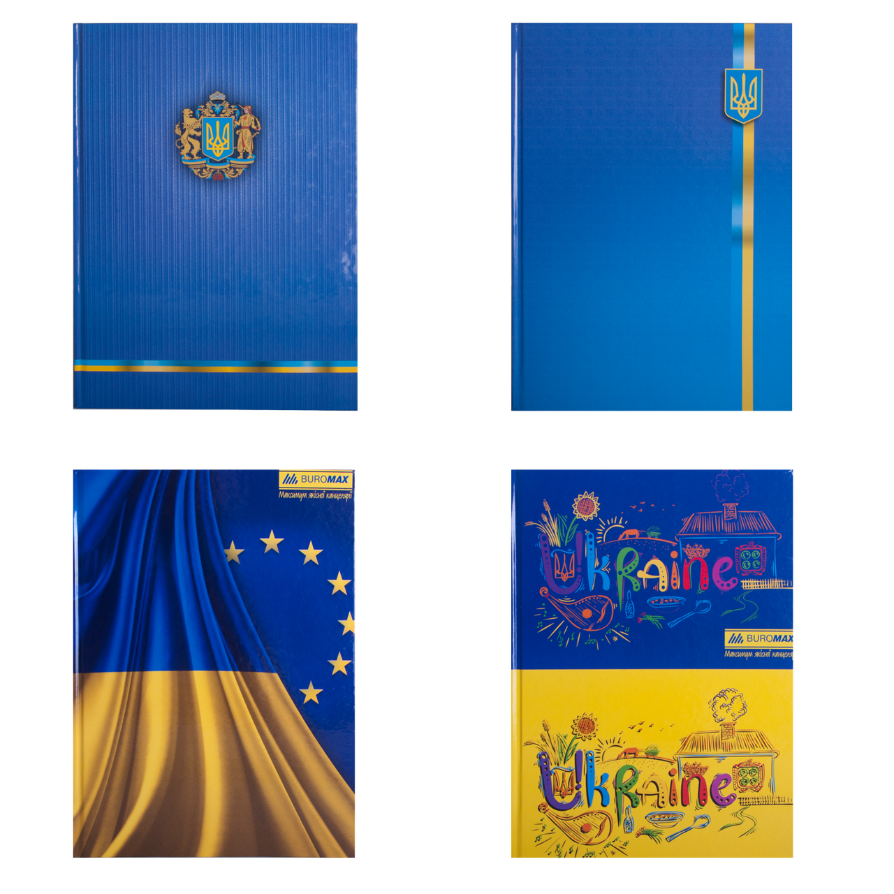 Книга обліку канцелярська UKRAINE, А4, 96арк., клітинка, офсет, тверда ламінована обкладинка, асорті BM.2400-38