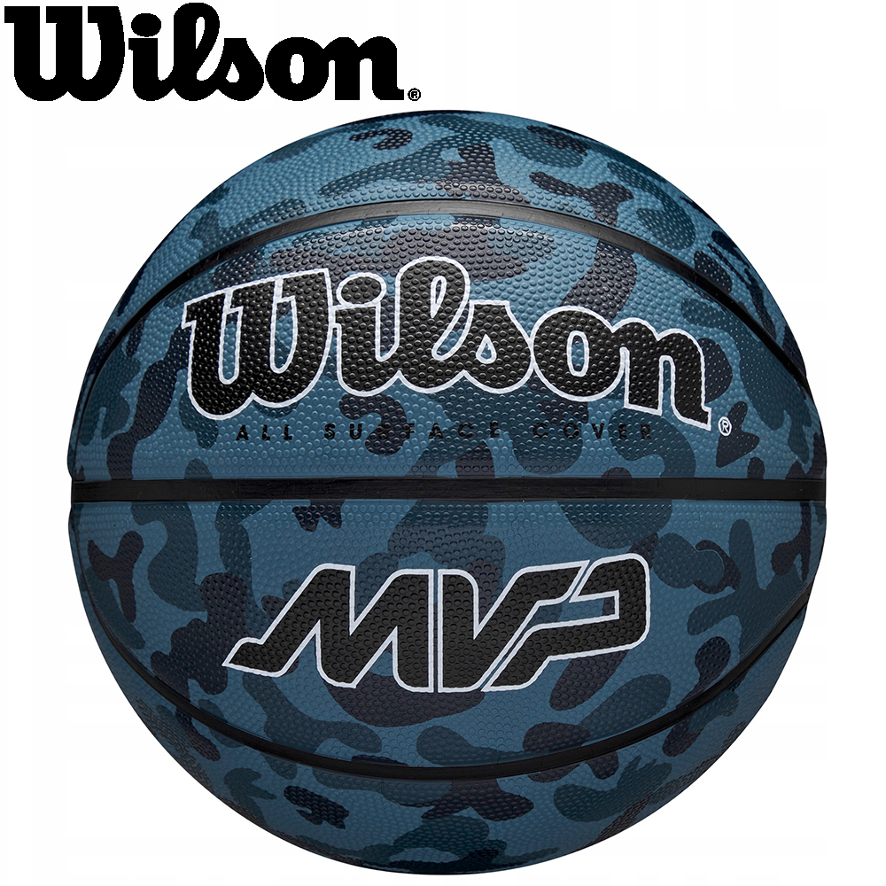 М'яч баскетбольний спортивний ігровий м'яч для баскетболу Wilson MVP Camo Blue синій розмір №7