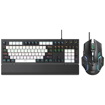 Набор ігровий XO дротовий Клавіатура та миша з LED підсвічуванням KB-06 White Mix