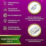 Гірлянда штора 3х2 м 144 LED світлодіодна мідний провід 16 ниток ZWM2320LEDML, фото 4