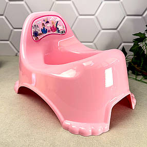 Горщик дитячий пластиковий рожевий з бортиком для дівчаток Potty Chair, 32×24×21 см Elif, фото 1