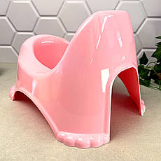 Горщик дитячий пластиковий рожевий з бортиком для дівчаток Potty Chair, 32×24×21 см Elif, фото 4