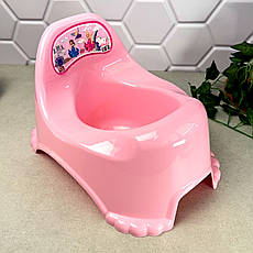 Горщик дитячий пластиковий рожевий з бортиком для дівчаток Potty Chair, 32×24×21 см Elif, фото 5