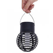 Садовий підвісний світильник Мерехтливе полум'я на сонячній батареї 9 x 6.5 x 6.5 см Black