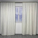 Готовий комплект щільних штор на тасьмі з підхватами 150х270 см Колір молочний, фото 5