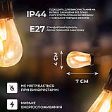 Гірлянда вулична у стилі ретро світлодіодна жовта S14 на 10 LED ламп завдовжки 5 метрів S14Y, фото 4