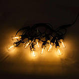 Гірлянда вулична у стилі ретро світлодіодна жовта S14 на 10 LED ламп завдовжки 5 метрів S14Y, фото 8