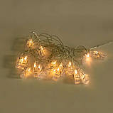 Гірлянда нитка із прищіпками 5.2 метра 20 LED світлодіодів A65, фото 5