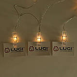 Гірлянда нитка із прищіпками 5.2 метра 20 LED світлодіодів A65, фото 6