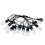 Гірлянда вулична у стилі ретро світлодіодна мультиколор S14 на 10 LED ламп завдовжки 5 метрів S14ML, фото 8