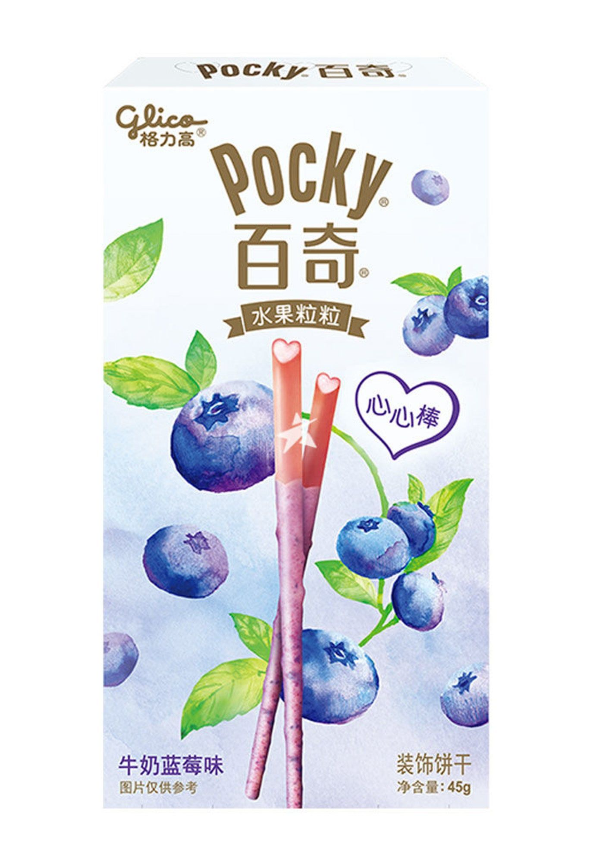 Японські палички Glico Pocky Milk Blueberry Flavor 45г