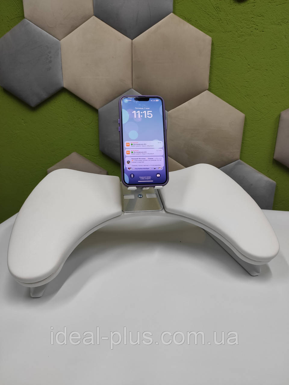 Підставка - підлокітник манікюрний ErgoPlus з тримачем телефону стійка під руки манікюрний, фото 1
