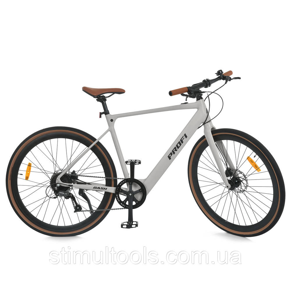 Електровелосипед Prof1 28" MEB 700C DASH-4 сірий мат двигун 250 Вт