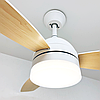Люстра з вентилятором FAN WOOD 48W+18W R Luminaria WHITE/WOOD 5000Lm керована світлодіодна з пультом ДУ 1060x390мм, фото 4