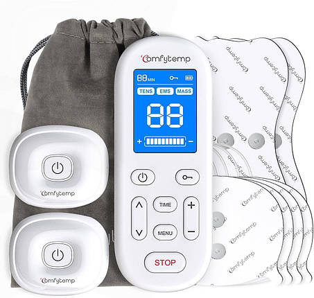 Бездротовий апарат Comfytemp 3-в-1 TENS для зняття болю, двоканальний EMS і стимулятор м'язів із 30 режимами,, фото 1