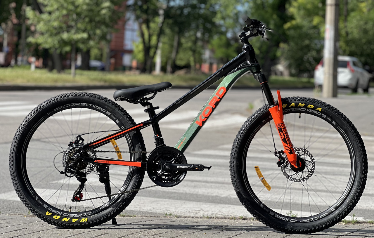 Велосипед підлітковий спортивний 24" Corso Kord KD-63075 чорно-червоний на зріст 120-135 см, фото 1