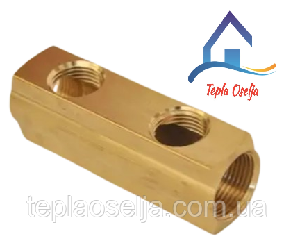Колектор (сопілка) латунний 3/4" на 2 виходи 1/2"