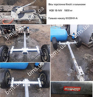 Вісь торсіонна VGB 18-MV з гальмом накату 1800 кг, фото 1