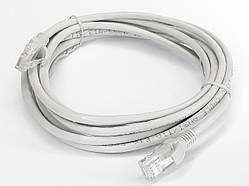 Патч-корд RJ-45 UTP CAT5e сірий 3 метри кабель LAN вита пара
