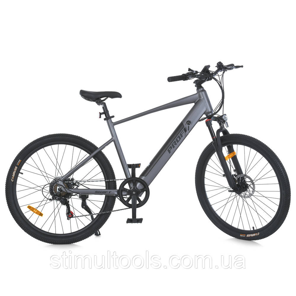 Електровелосипед Prof1 27.5" MEB 275 SWIFT-2 сірий мат двигун 350 Вт, фото 1