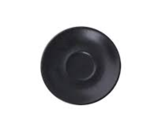 Чорне порцелянове блюдце Porland Black кругле 12 см (122112/Bl)