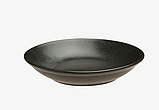 Чорна порцелянова тарілка Porland Black глибока 26 см 650 мл (197626/Bl), фото 3