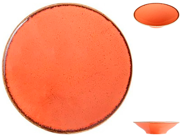 Кругла порцелянова тарілка Porland Orange супова 20 см (177820/O)