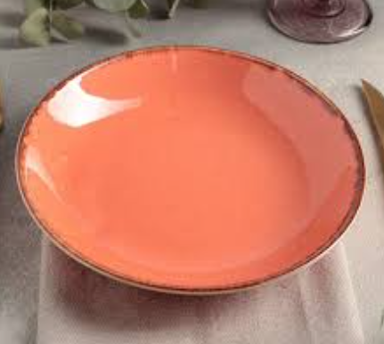 Жовтогаряча супова тарілка Porland Orange порцелянова 21 см (197621/O)