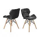 Стильний стілець для сучасного будинку RIPIANO з екошкіри на 4 дерев'яних ніжках, сидіння 47х38 см, сірий, фото 7