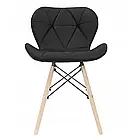 Стильний стілець для сучасного будинку RIPIANO з екошкіри на 4 дерев'яних ніжках, сидіння 47х38 см, сірий, фото 8