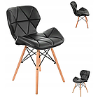 Стильний стілець для сучасного будинку RIPIANO з екошкіри на 4 дерев'яних ніжках, сидіння 47х38 см, сірий, фото 9