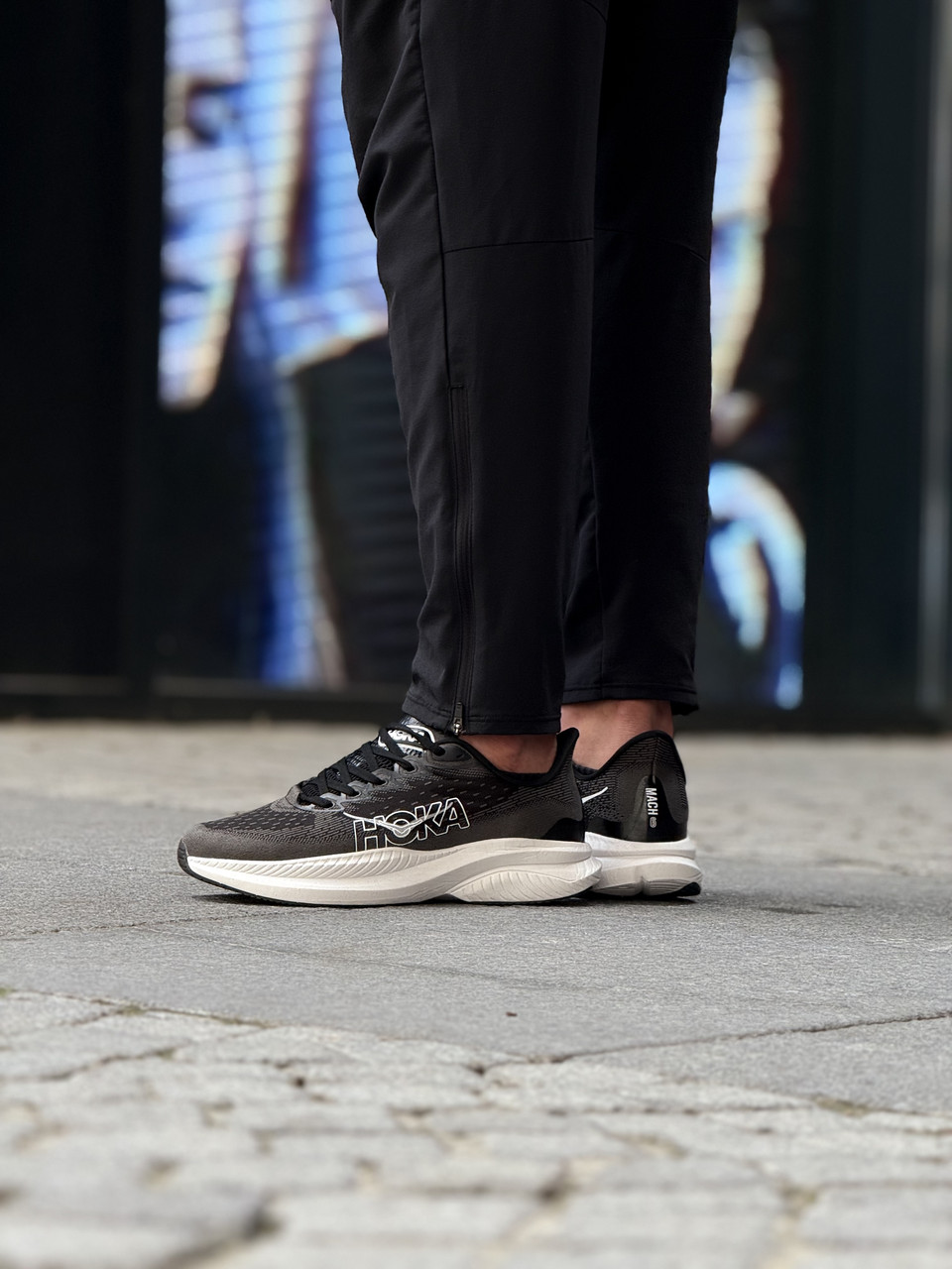 Кросівки чоловічі HOKA Mach 6 Black White / 1147810BWHT, фото 1
