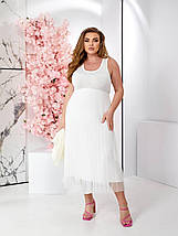 Бавовняне літнє плаття з накидкою вільного крою міді великі розміри, фото 5