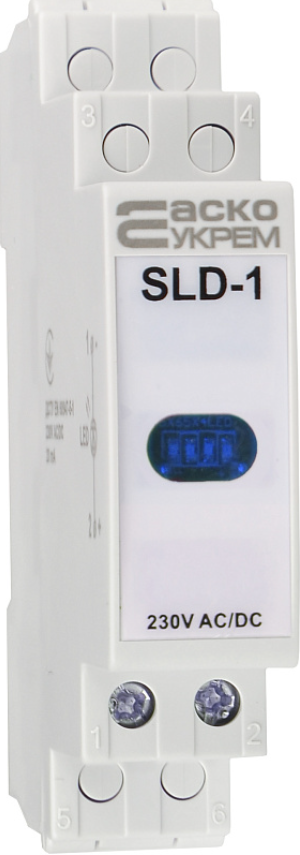 Сигнальний індикатор синій 230V AC/DC SLD-1 на DIN-рейку